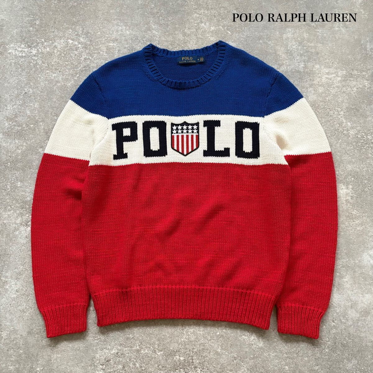 POLO RALPH LAUREN】ポロラルフローレン トリコロール ニットセーター
