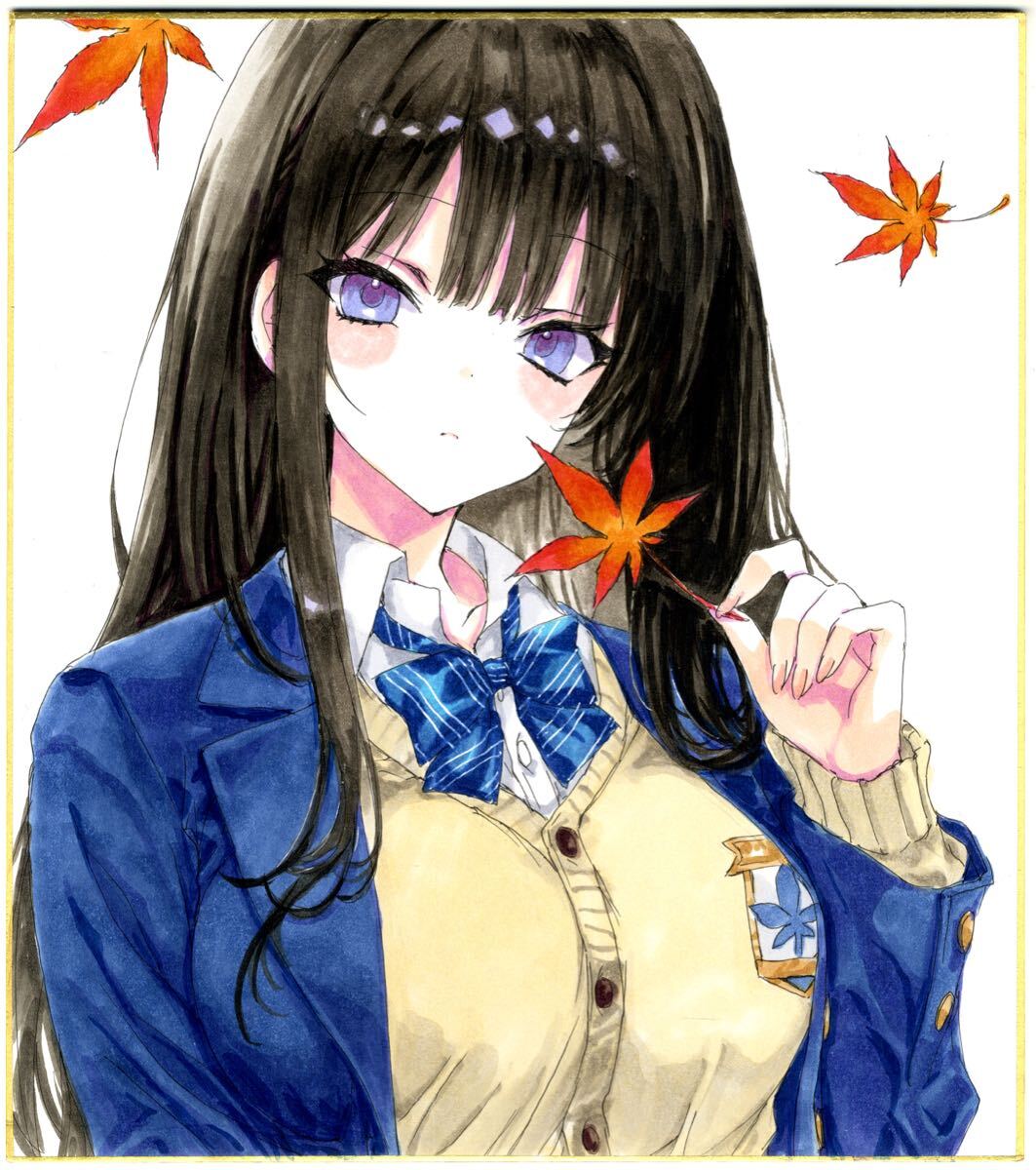 手描きイラスト【オリジナル秋少女3】【大色紙】七瀬葵