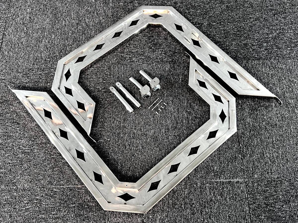 デコトラ ステンレス ミラーステー 左右セット ダイヤモンドカット