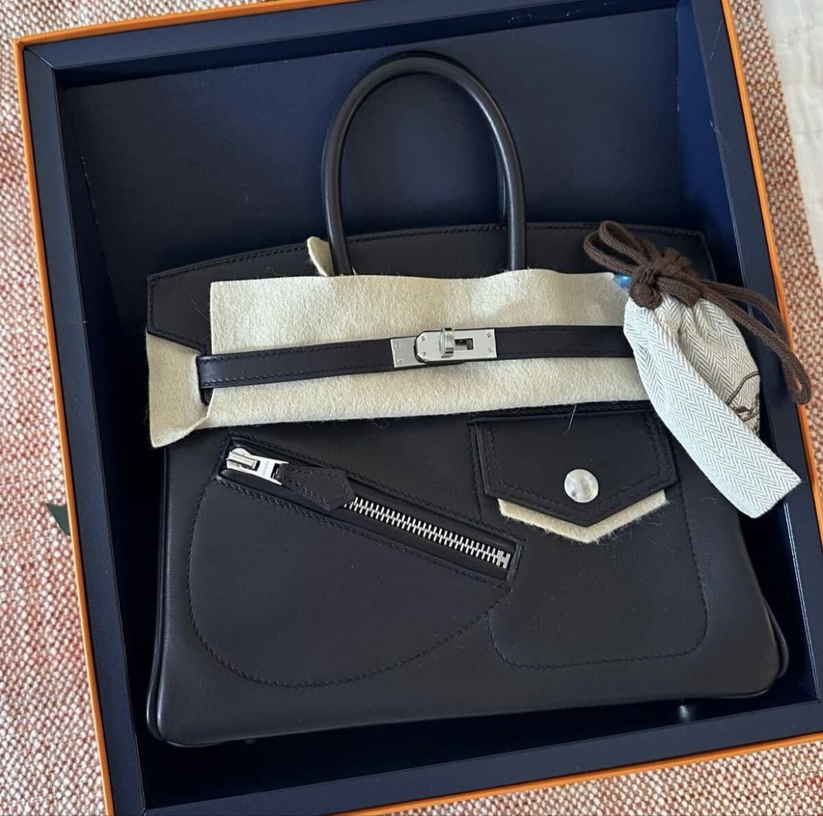 HERMES エルメス ブルーボックス 箱 保存箱 ネイビー バーキン ケリー