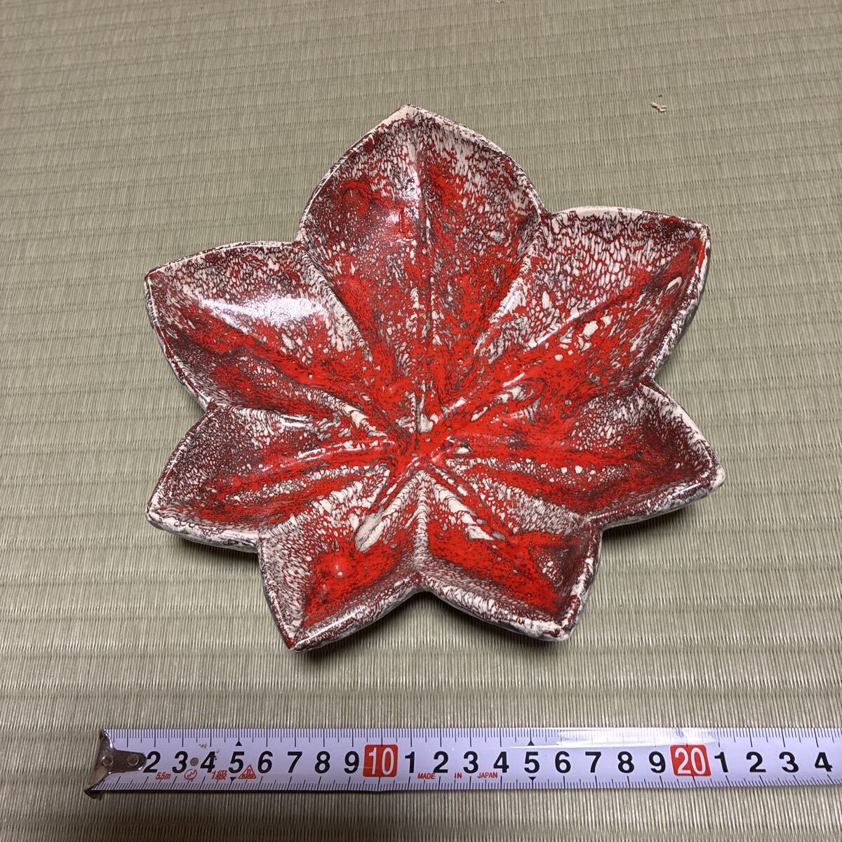 箕面焼 皿 箕面焼 紅葉皿 茶托 紅葉皿 五個