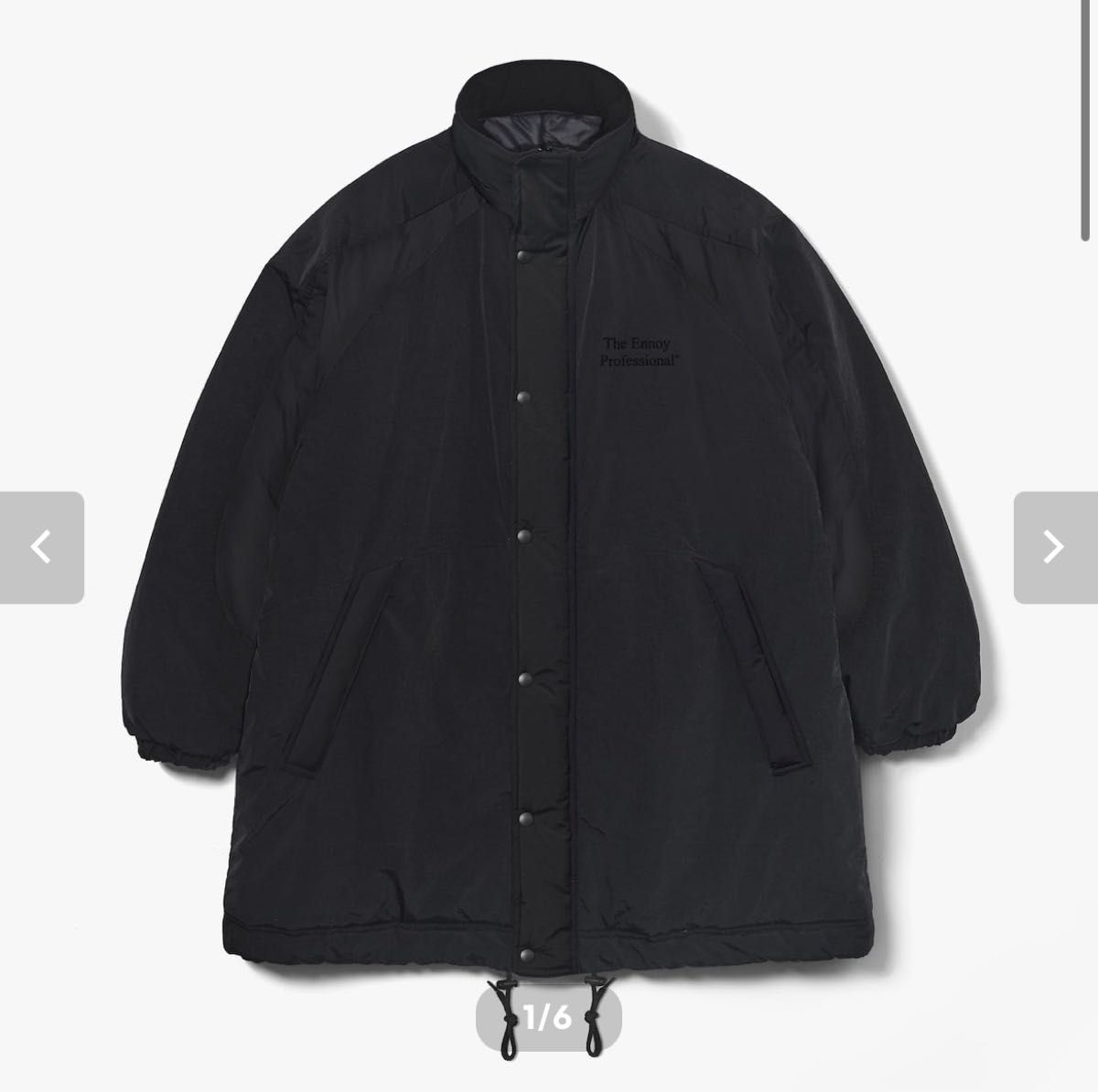 ENNOY PADDED NYLON BENCH COAT (BLACK/BLACK) M エンノイ ennoy