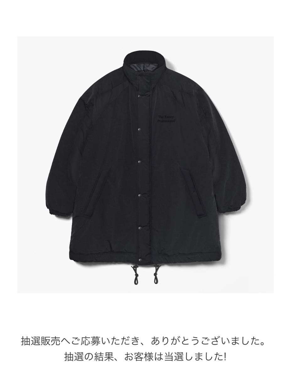 ENNOY PADDED NYLON BENCH COAT (BLACK/BLACK) M エンノイ ennoy