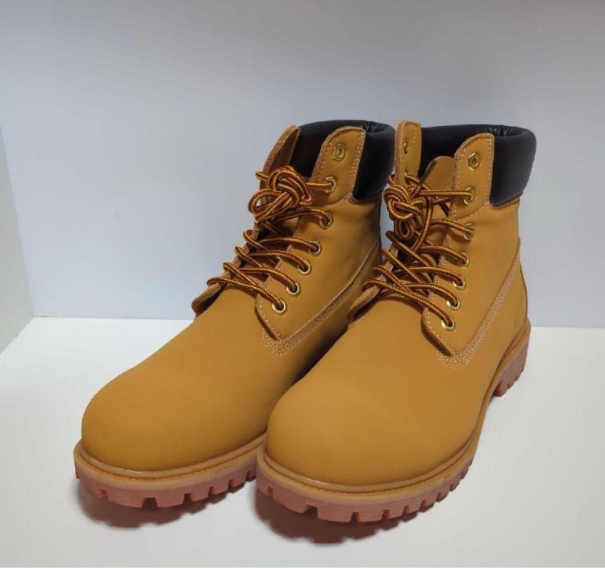 SOARHOPE］ イエローブーツ 本革 ハイカットブーツ 厚底 ライディング