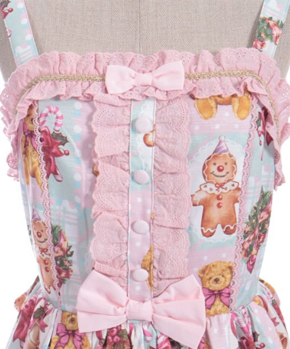 新品タグ付き アクシーズファムシャルミエールクリスマス柄ジャンスカ