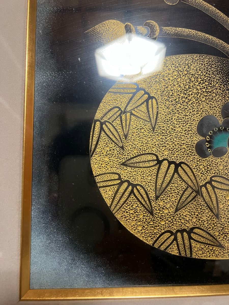 輪島塗 絵画 沈金 インテリア 純金 彫金画 壁掛け 額装 ひょうたん