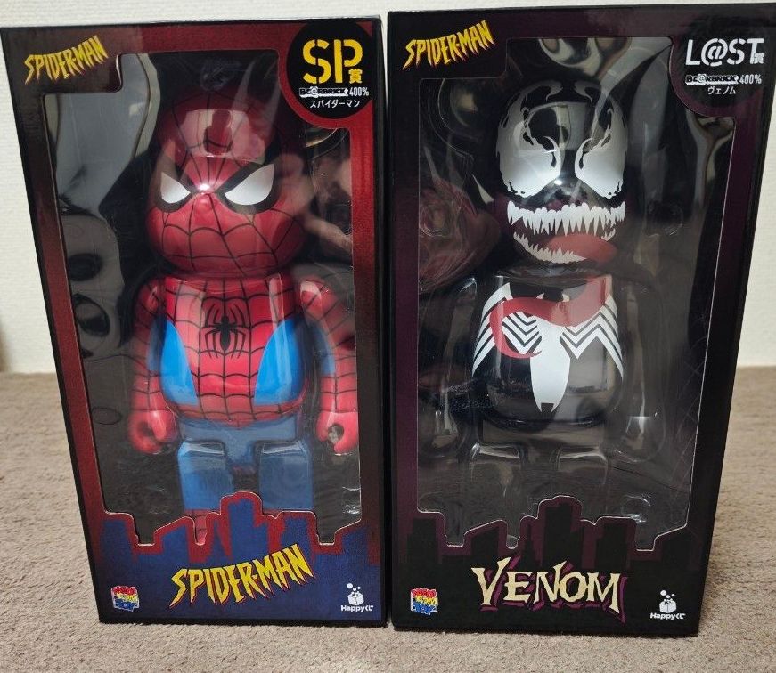 BE@RBRICK 400% スパイダーマン ヴェノム Happyくじ SP賞 L@ST賞