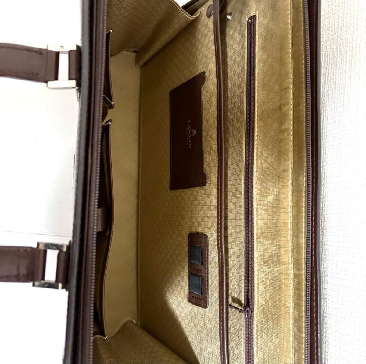 美品 日本製 半沢直樹 ブラウン ランバンコレクション ビジネスバッグ