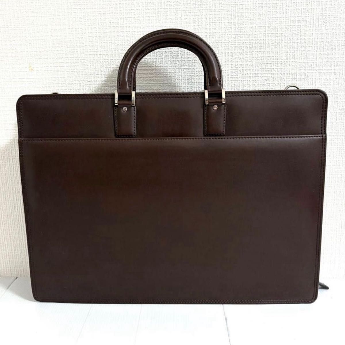美品 日本製 半沢直樹 ブラウン ランバンコレクション ビジネスバッグ