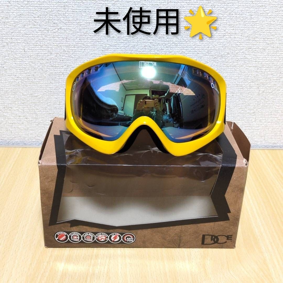 未使用】DICE ダイス スノーボード ゴーグル JACKPOT M イエロー