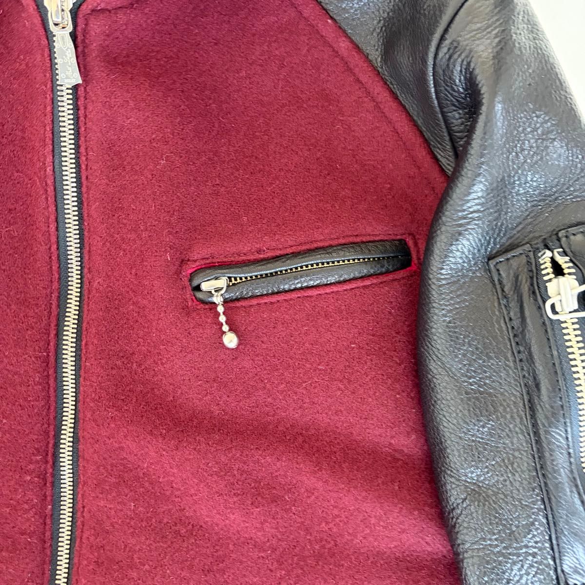 DELAY ディレイ スタジャン 鹿革 レザー ウール キルティング アウター