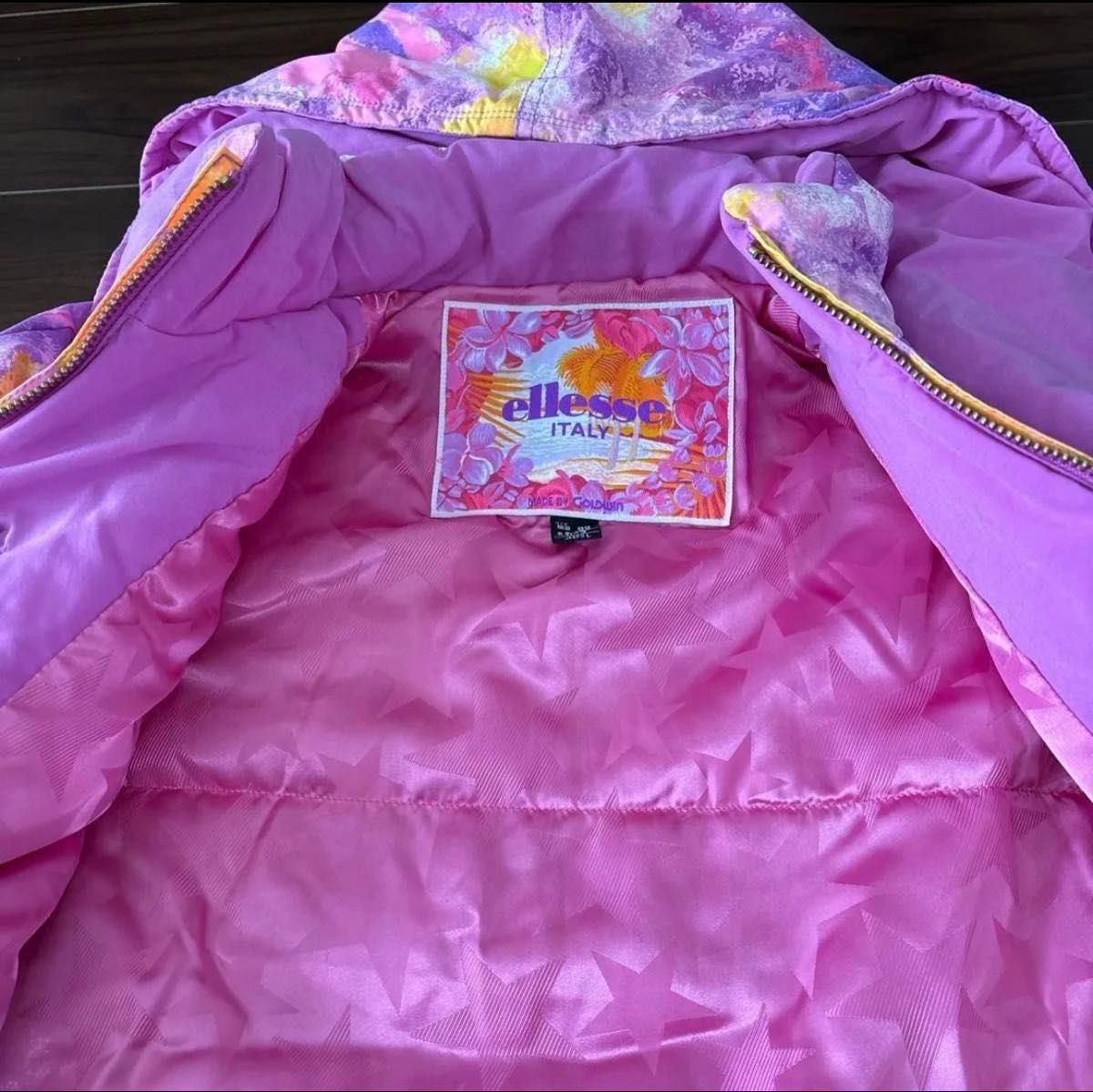 美品☆ellesse ITALY エレッセ スキーウェア上下 スノボ ピンク L 美品