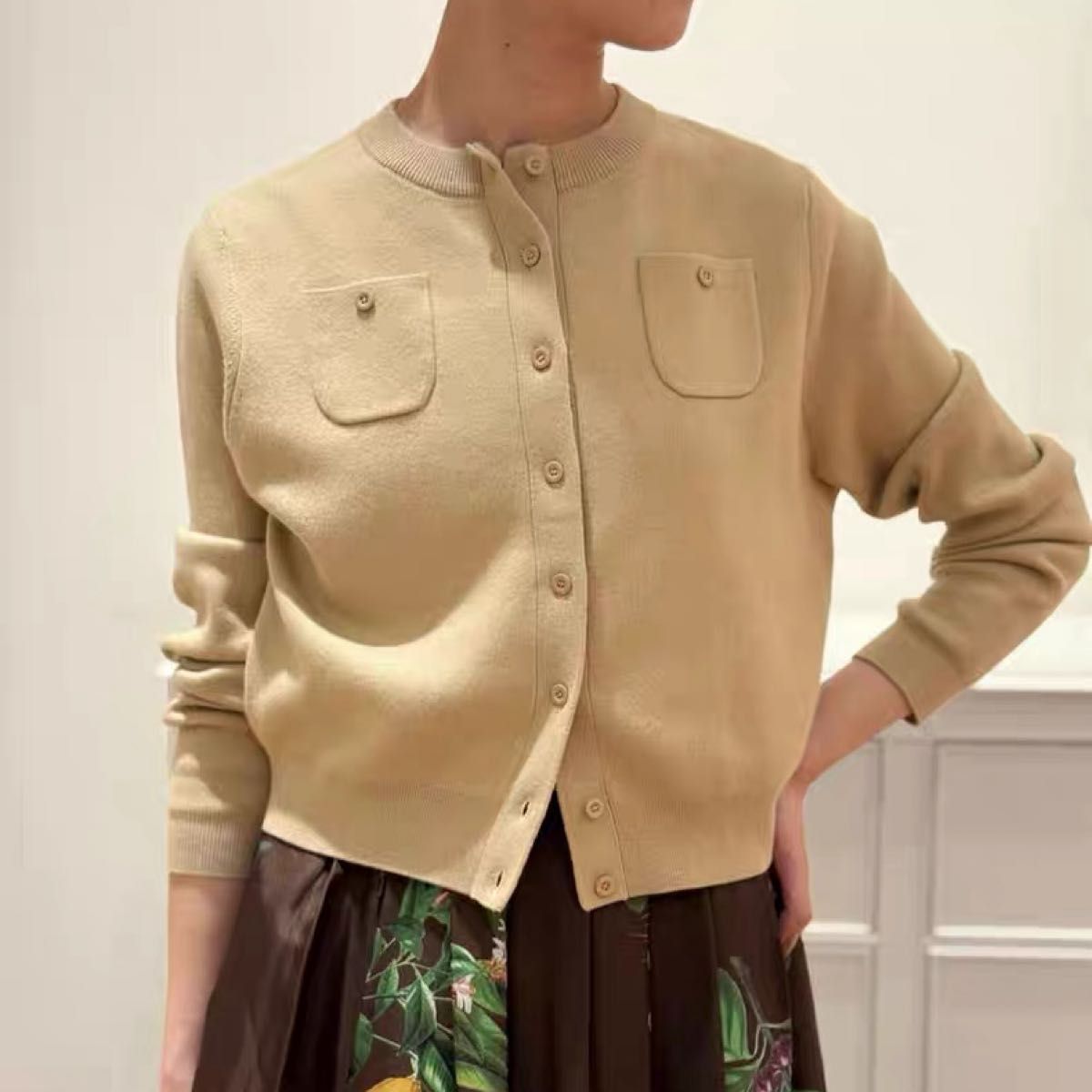 新品未使用 CABaN キャバン コットン カシミヤ クルーネック