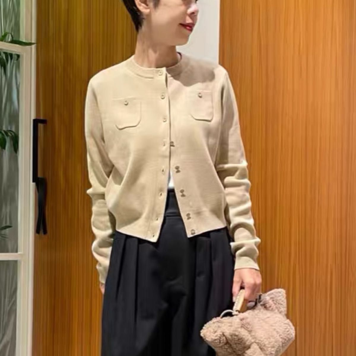 新品未使用 CABaN キャバン コットン カシミヤ クルーネック