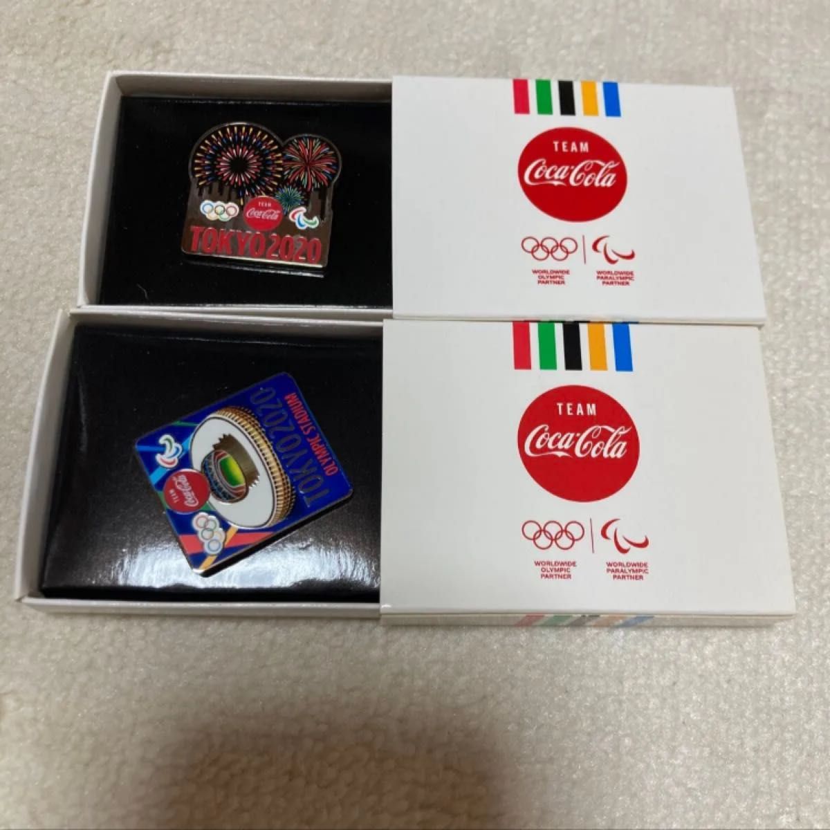 未使用・箱付き TEAM Coca-Cola 東京2020 非売品ピンバッジ 未使用
