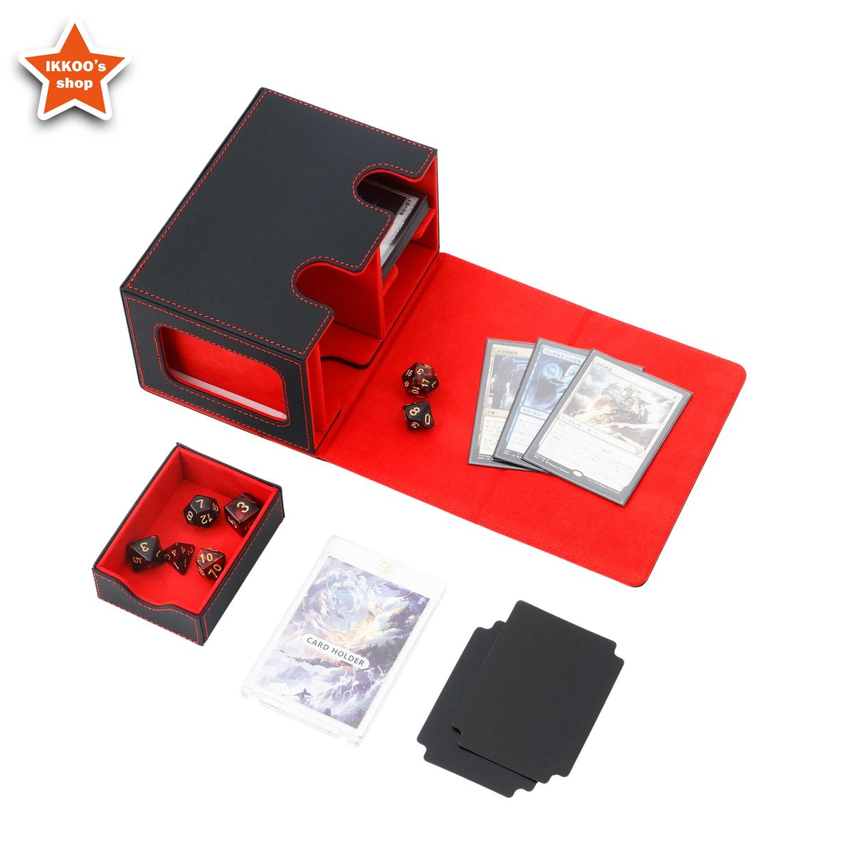 究極の収納】デッキケース トレカケース 赤 マグネットローダー仕切り