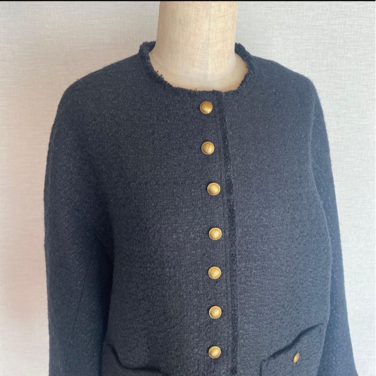 PUAL CE CIN （ピュアルセシン）スラブ ツイード ノーカラージャケット