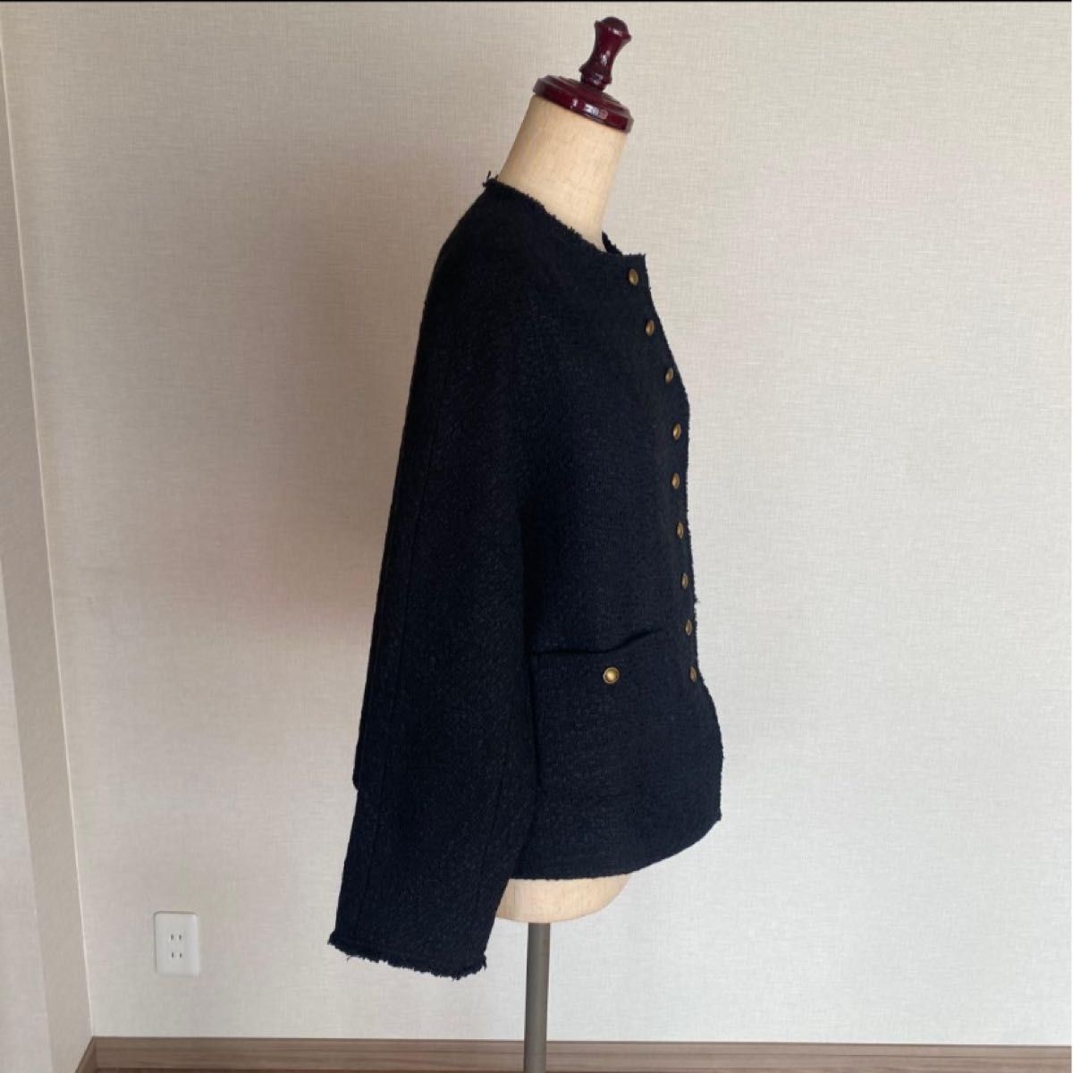 PUAL CE CIN （ピュアルセシン）スラブ ツイード ノーカラージャケット