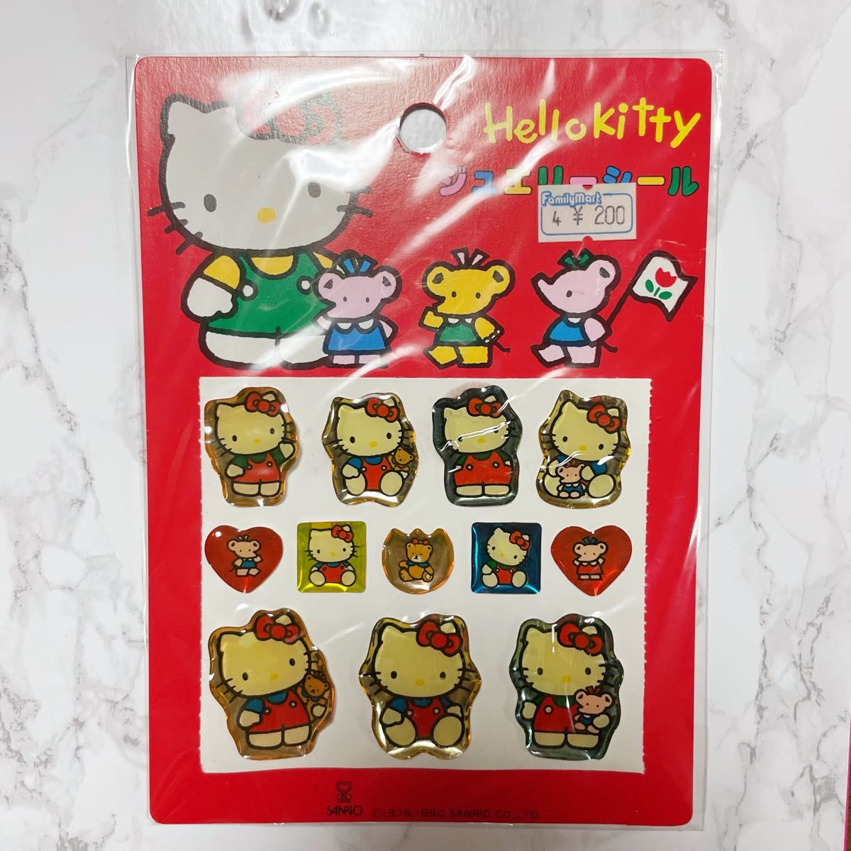 希少】1990年サンリオ 平成レトロ ハローキティ ジュエリーシール 当時