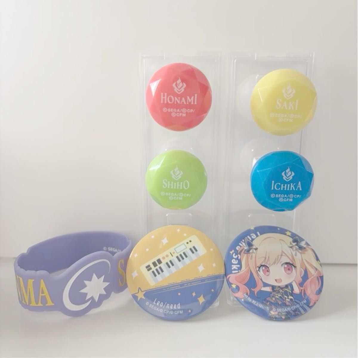 プロセカ セカライ4th レオニリングライト 缶バッチ ラバーバンド