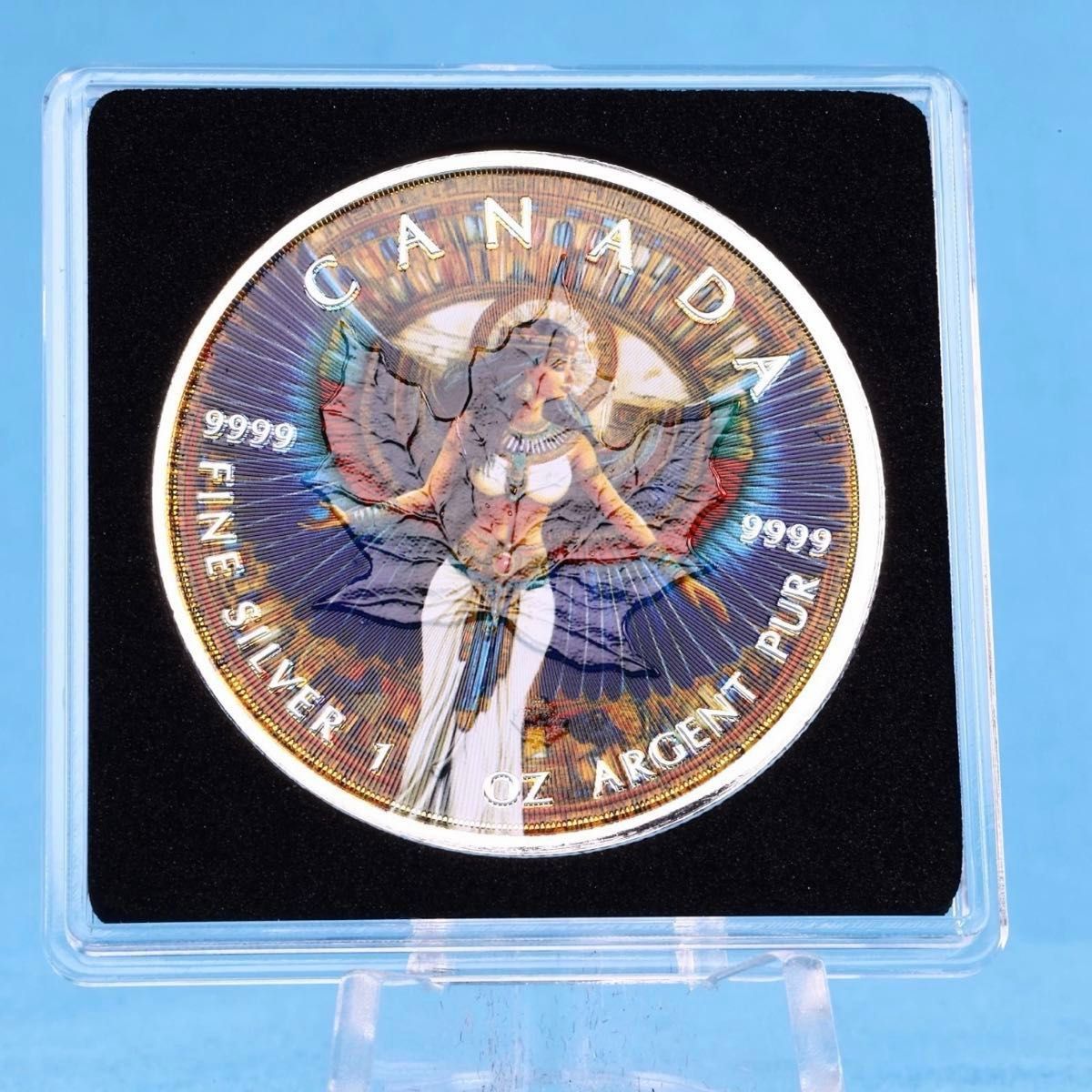 世界100枚限定 】カナダ メイプルリーフ 銀貨 カラー 古代エジプト