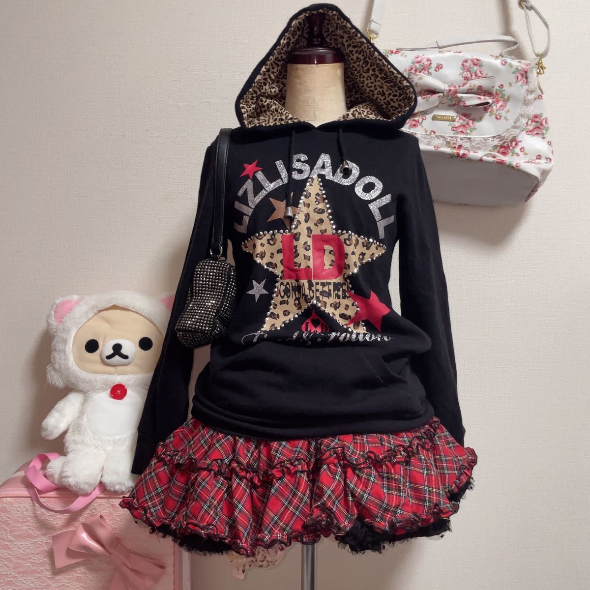 激レア 当時物】LIZ LISA リズリサ ヒョウ柄英字パーカー y2k 姫ギャル