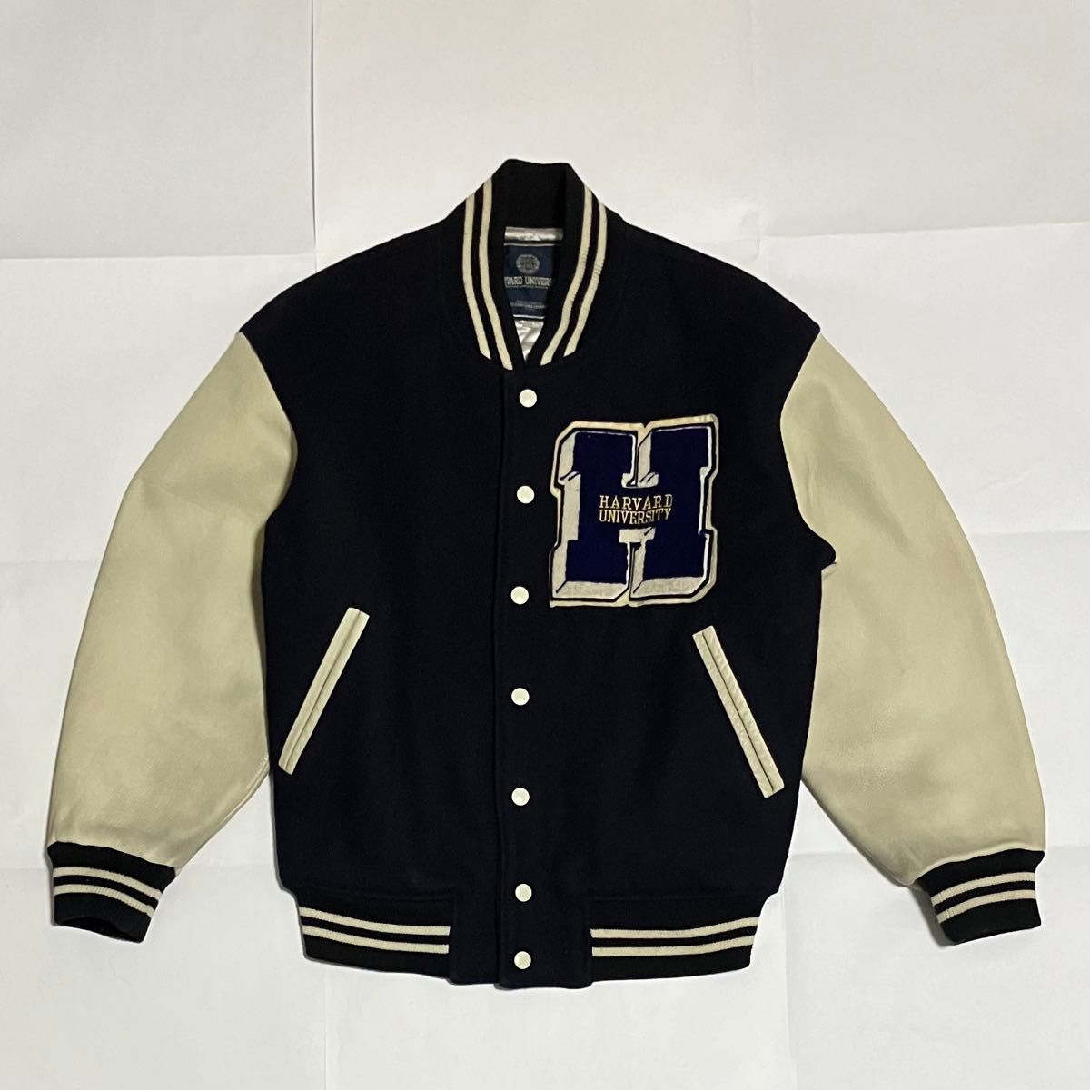 人気】HARVARD UNIVERSITY スタジャン 中綿ジャケット 牛皮レザー