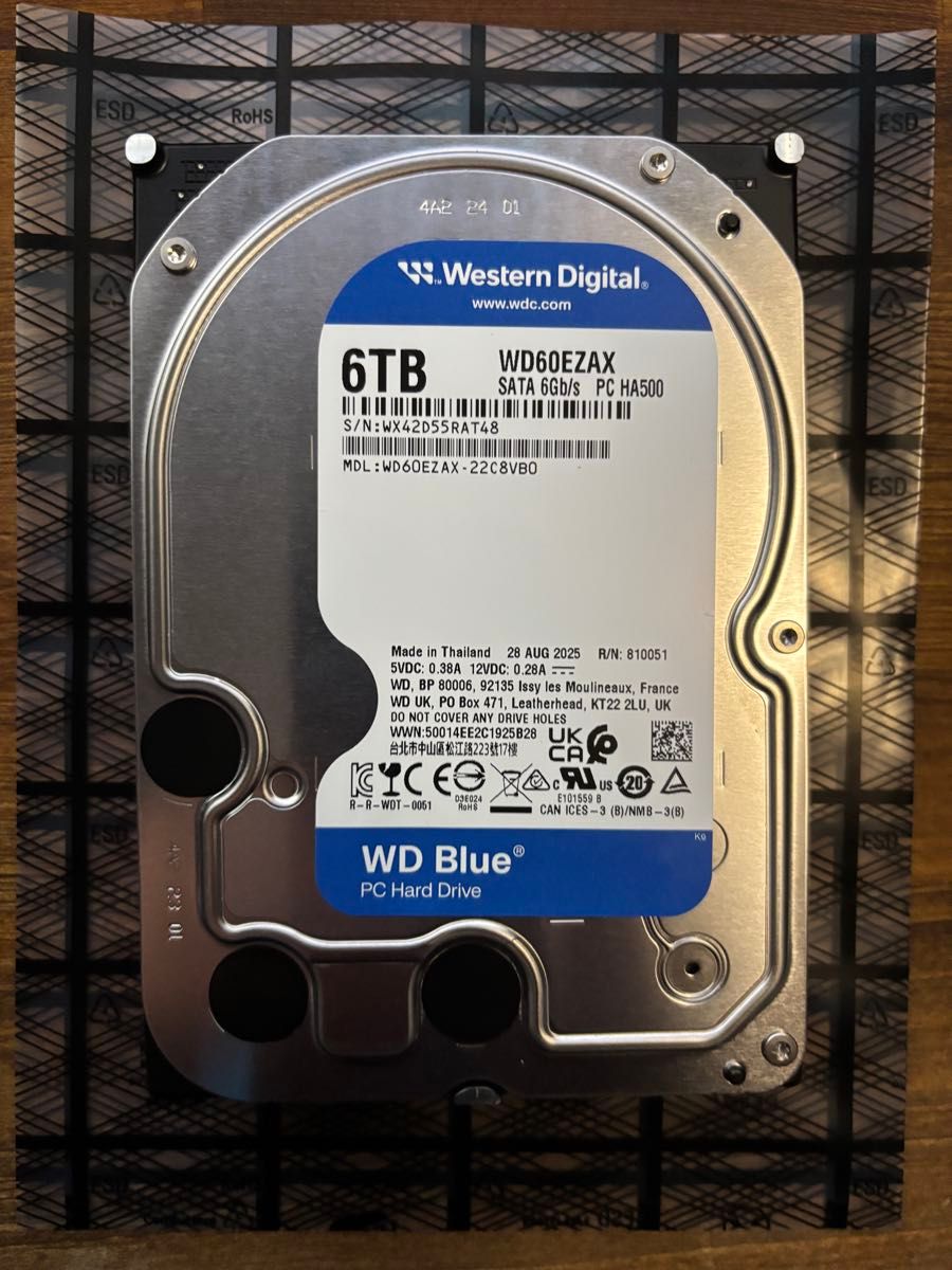 使用時間0時間 Western Digital WD60EZAX 6TB 電源投入回数3回｜Yahoo