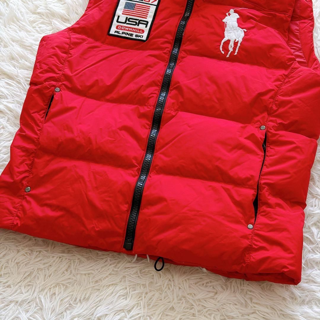 ポロラルフローレン ダウンベスト ビッグポニー刺繍 星条旗 メンズS