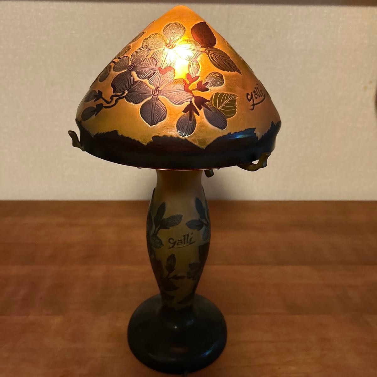 Galle ガレ風 テーブルランプ アンティーク調 花柄 卓上スタンド ガレ