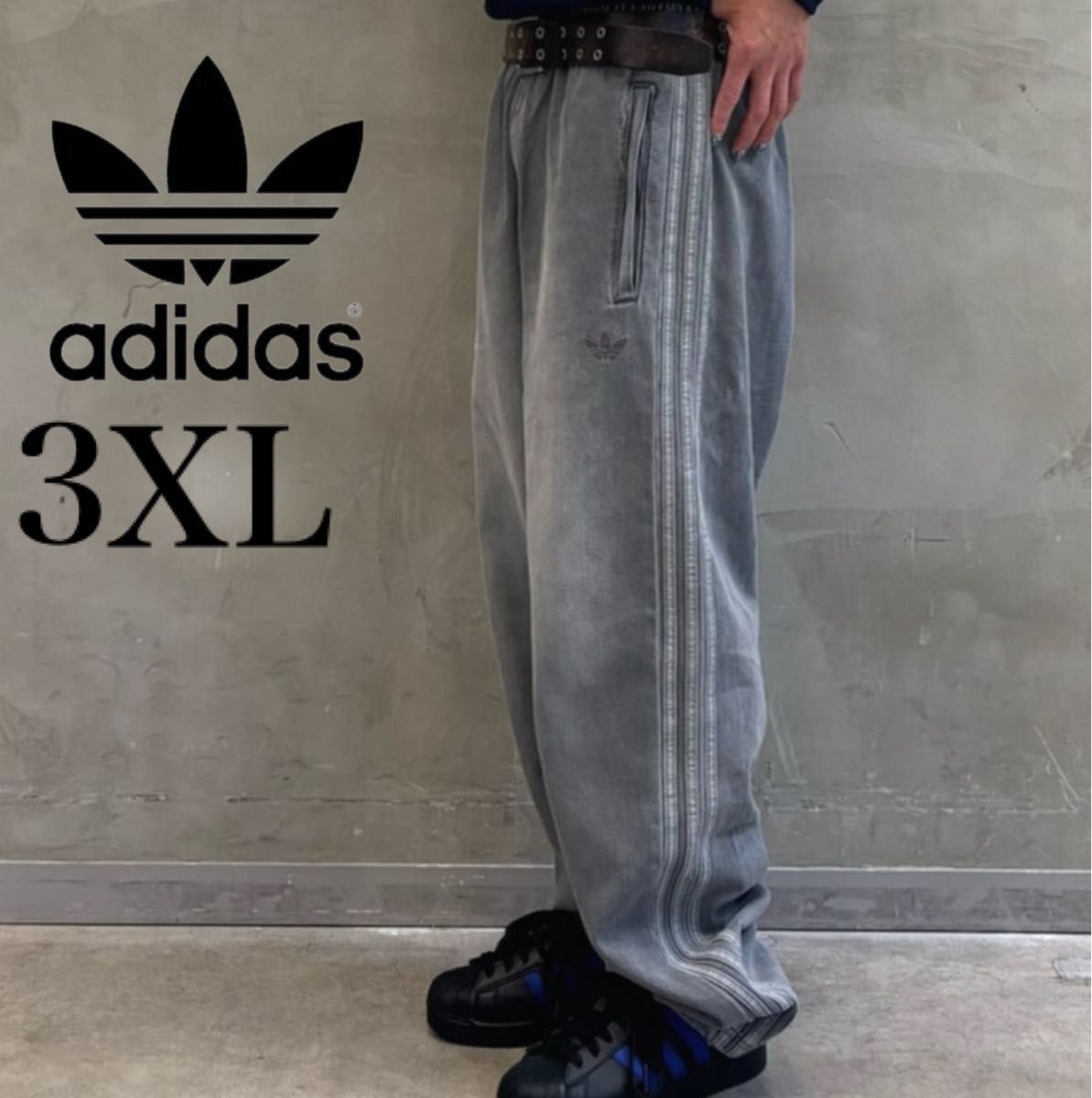 新品3XL】アディダス アディカラールーズトラックパンツデニムadidas