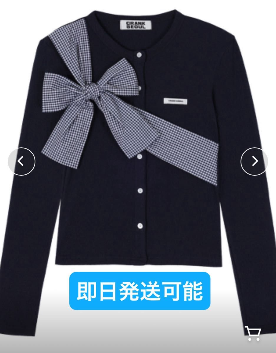 crank リボンカーディガン クランク ニット 韓国 Ribbon Tide Knit