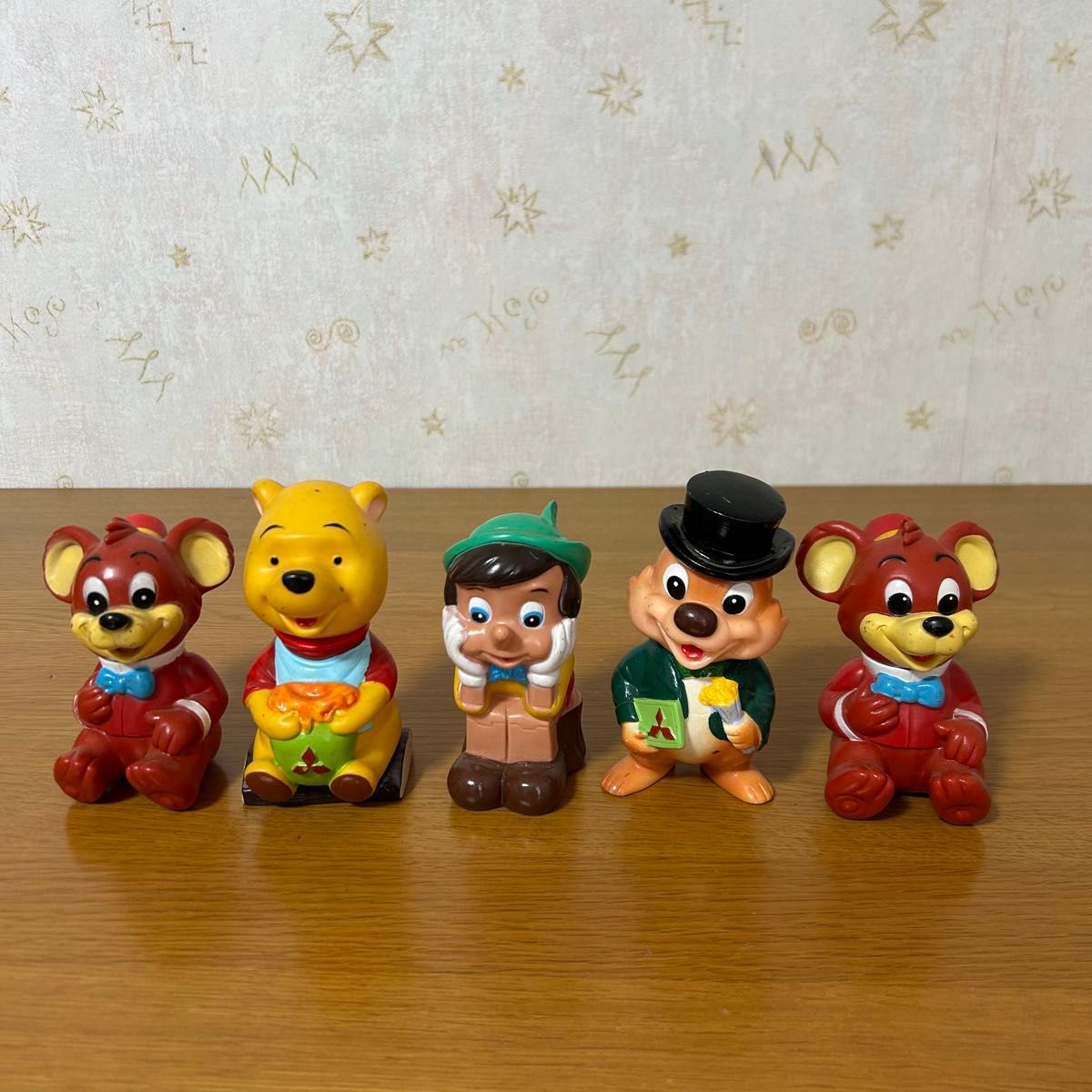 三菱銀行 ディズニー 貯金箱 5点 昭和レトロ 希少 ボンゴ チップ プー