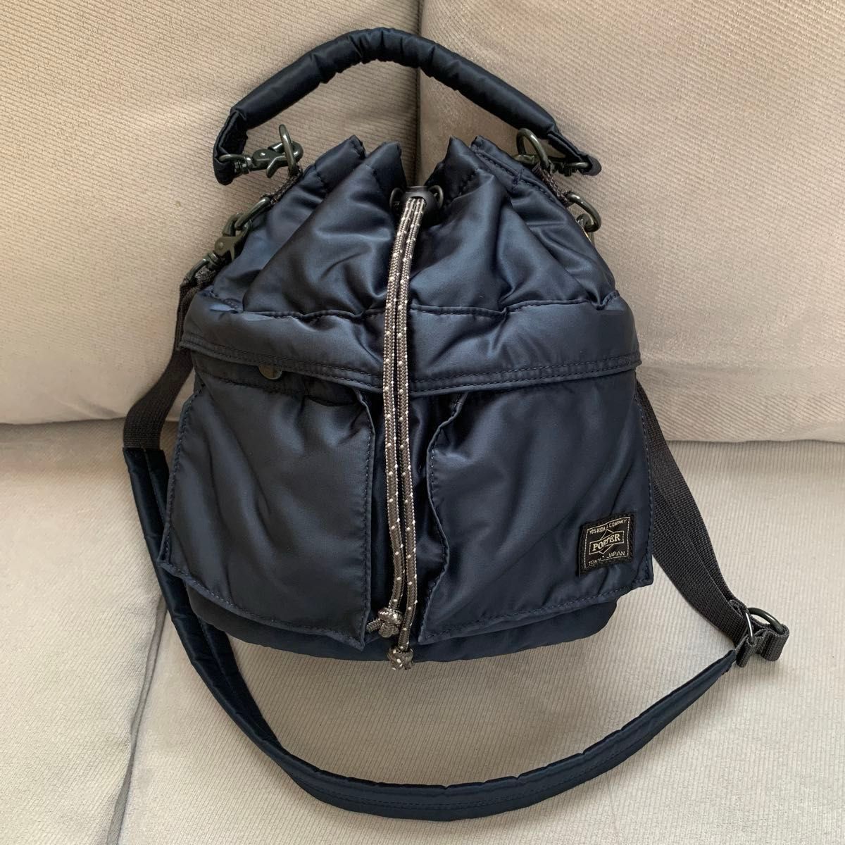 美品 ポーター PXタンカー 2WAY ショルダーバッグ アイアンブルー 吉田