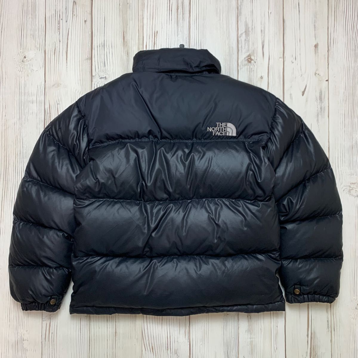 ザノースフェイス ダウンジャケット ヌプシ メンズ L 黒 刺繍ロゴ