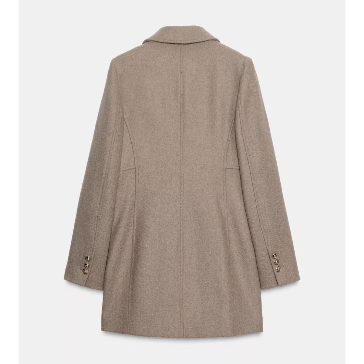 タグ付き新品 ZARAのウール混紡ショート丈ダブルブレストコート S