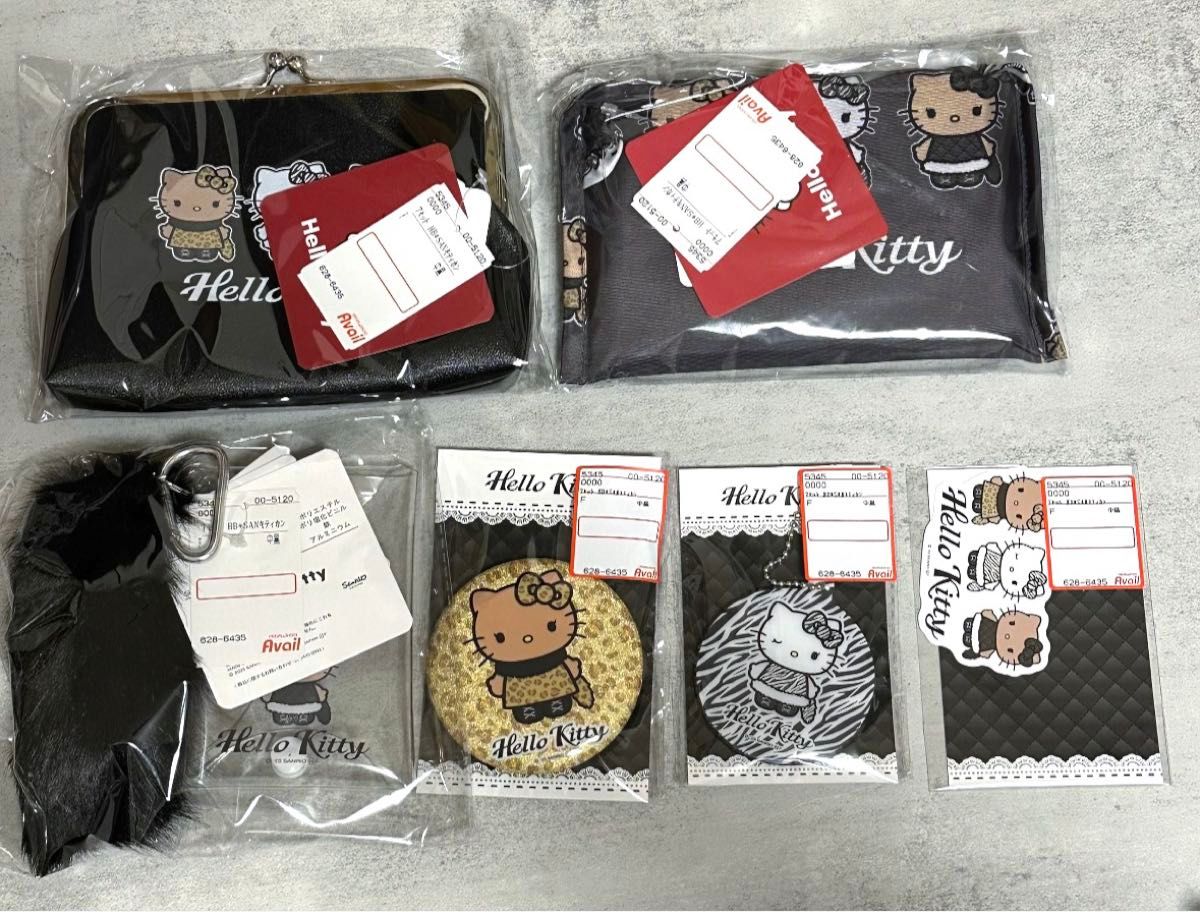 新品 ハローキティ 福缶 福袋 アベイル ブラック ギャルキティ 7点