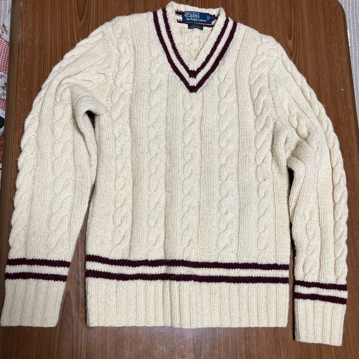 Polo by Ralph Lauren 100% WOOL HAND KNIT セーター S ラルフローレン