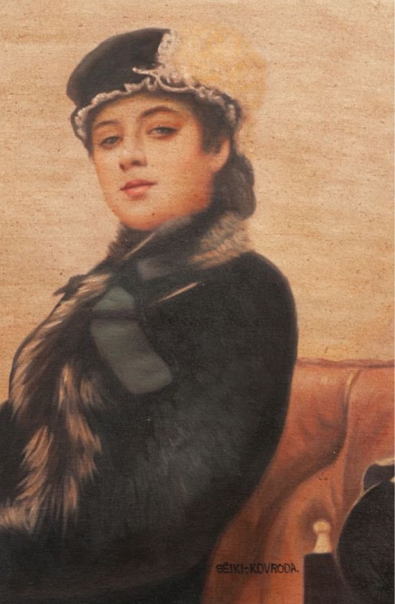 本日特別 H072 油絵 手描き《見知らぬ女》表サイン 裏サイン 黒田照子