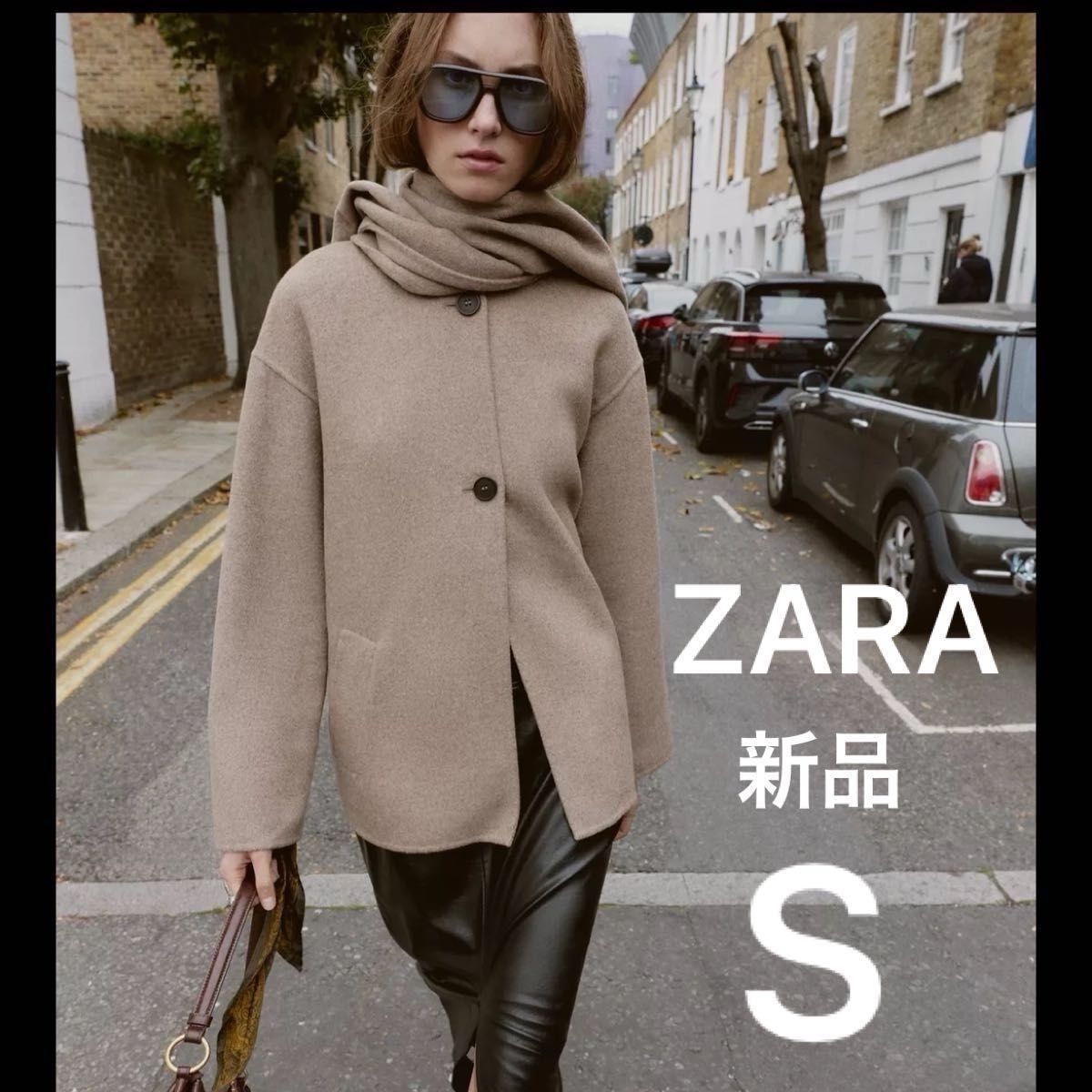 新品】ZARAウールショートスカーフコートSベージュ｜Yahoo!フリマ（旧