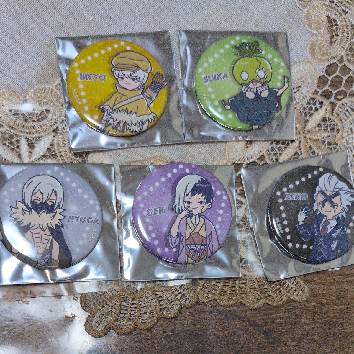 dr.stone NATSLIVE Cafe party缶バッジ あさぎりゲンB Dr.STONE PARTY