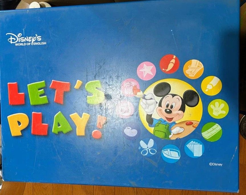 ディズニー英語システム DWE レッツプレイ 収納棚 チェスト ブルー