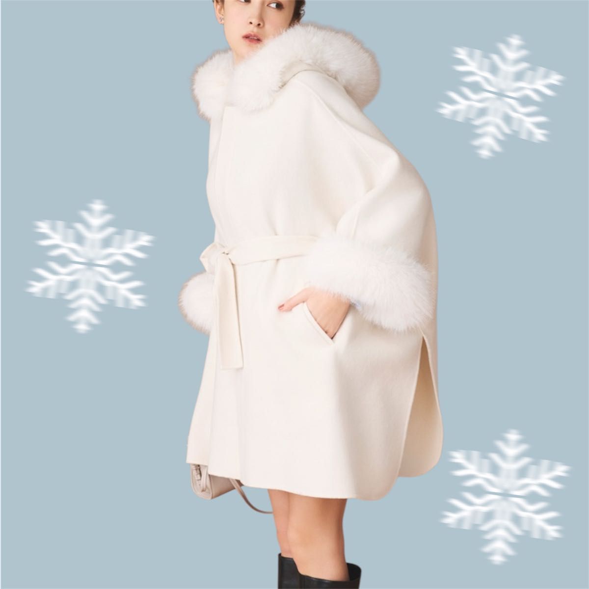 2024年秋冬CELFORD ファーポンチョコート新品未使用タグ付 セル