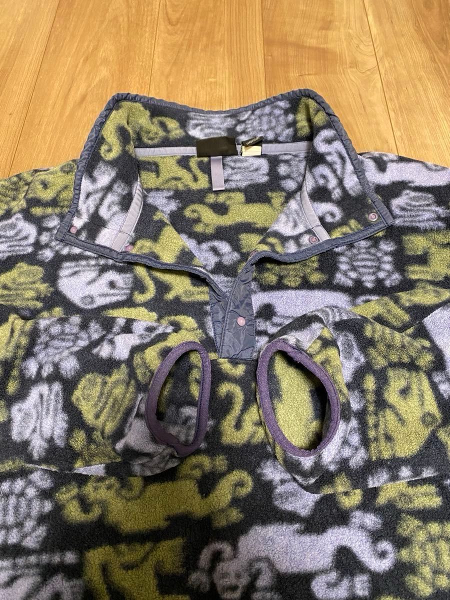 patagonia パタゴニア スナップt フリース 総柄 クリーチャー 90s USA