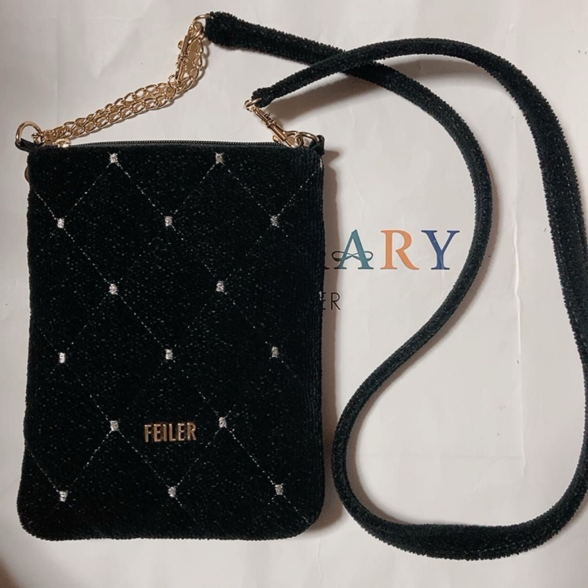 即完売商品 フェイラー ユニ チェーンポシェット ブラック 新品未使用