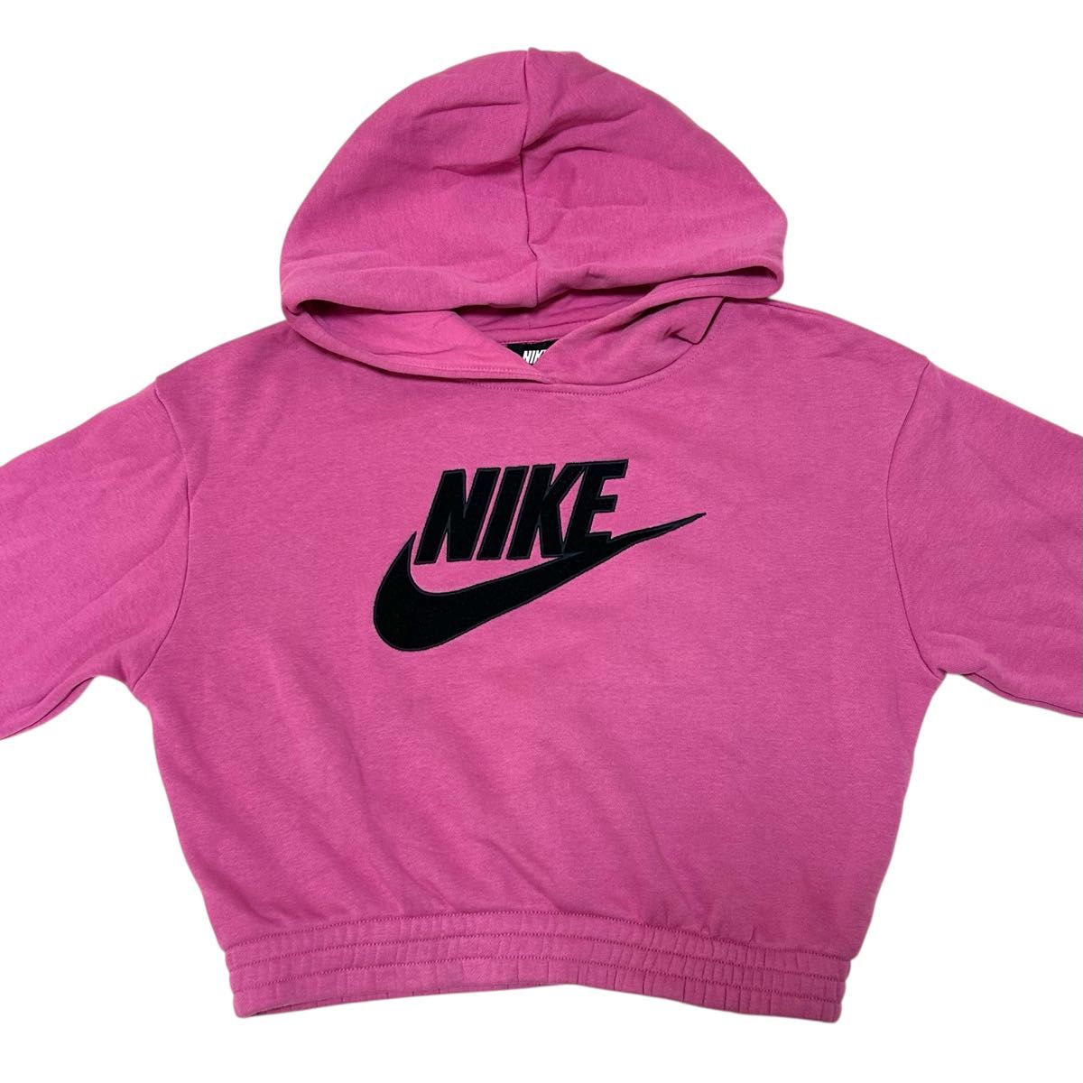 ナイキ】NIKE ロゴ入り長袖 ショート丈 スウェットパーカートップス