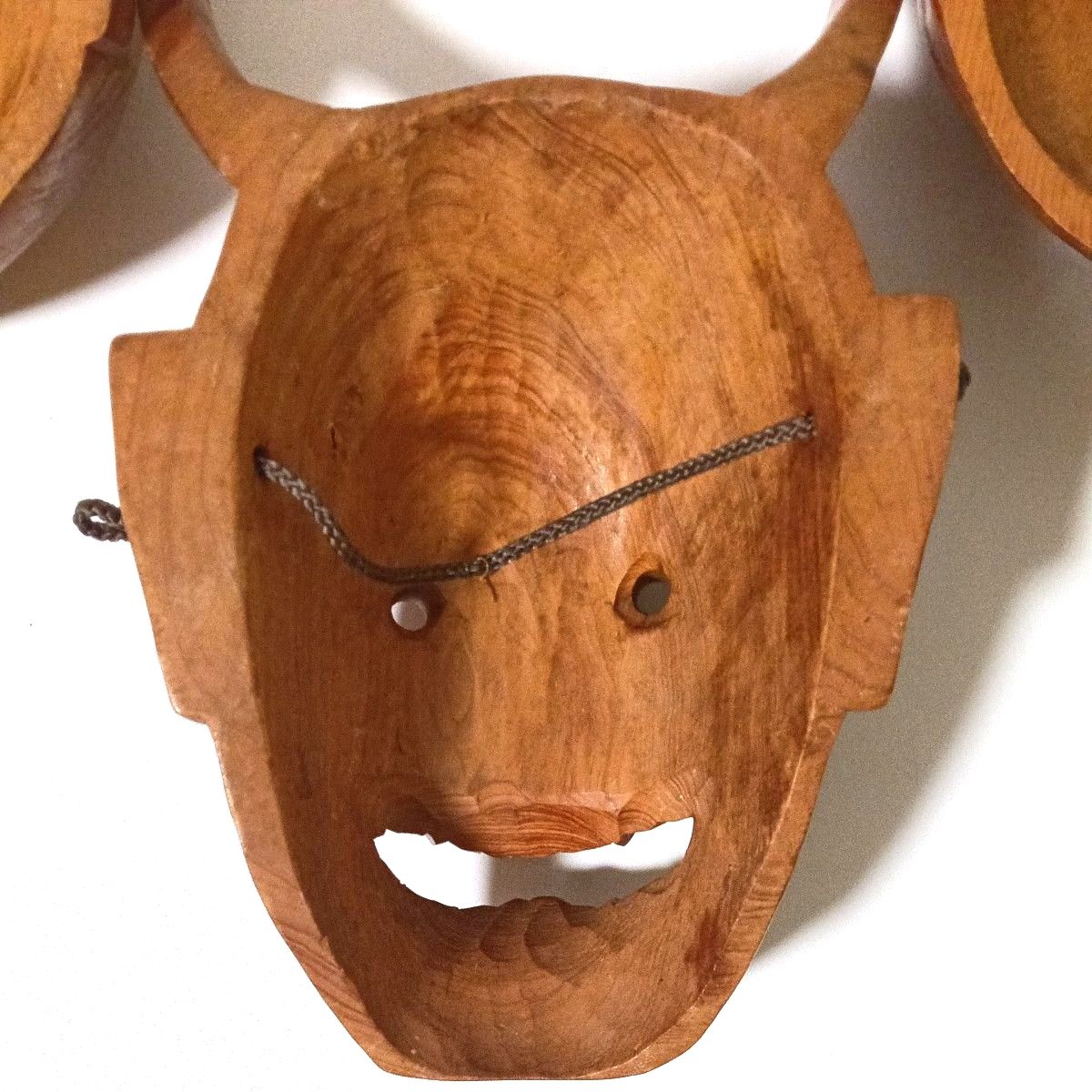木彫り お面 般若 ひょっとこ おかめ 3点セット 魔除け 工芸品 木製