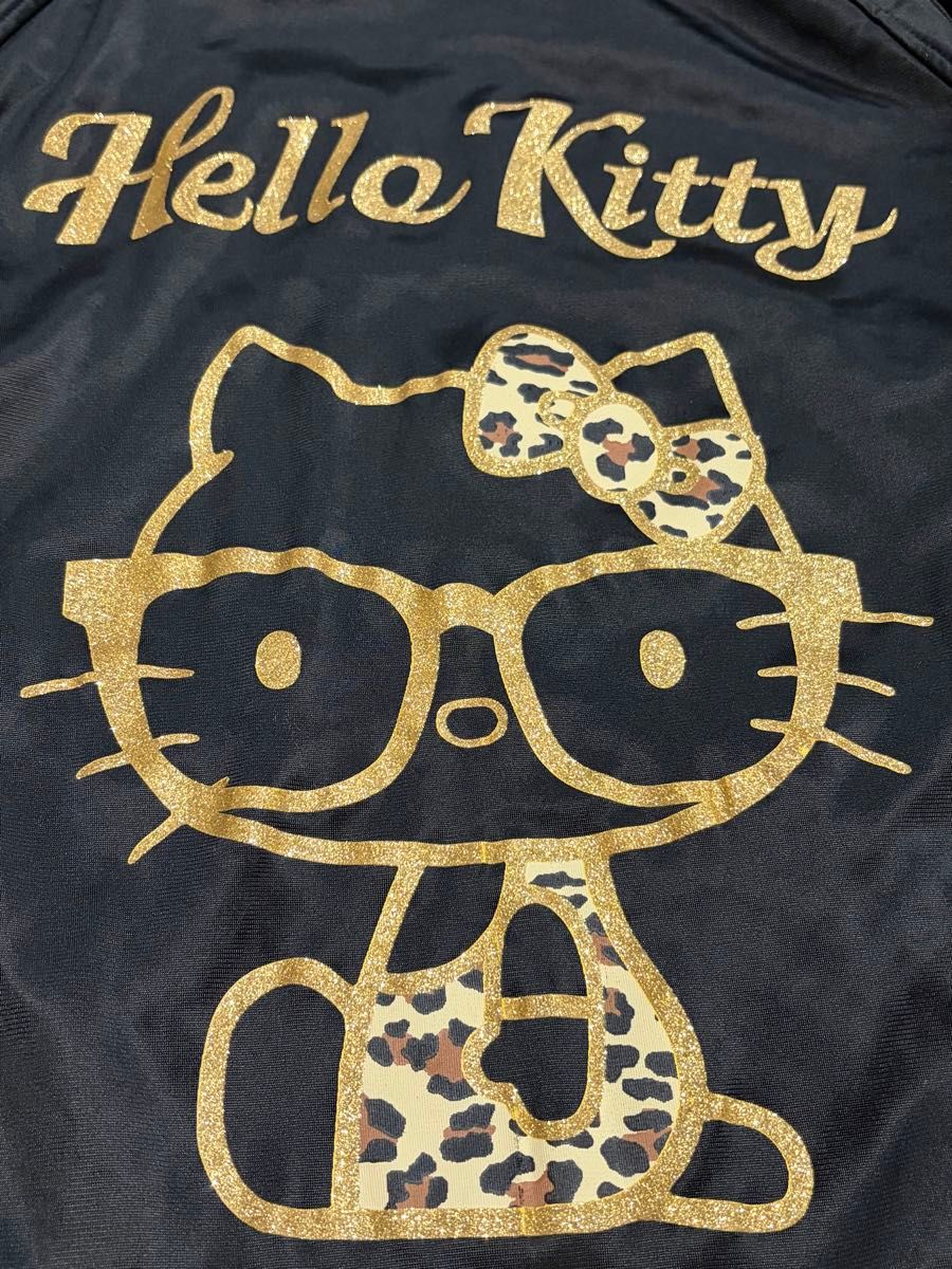 ハローキティ レディース パーカー ヒョウ柄 レオパード ブラック M