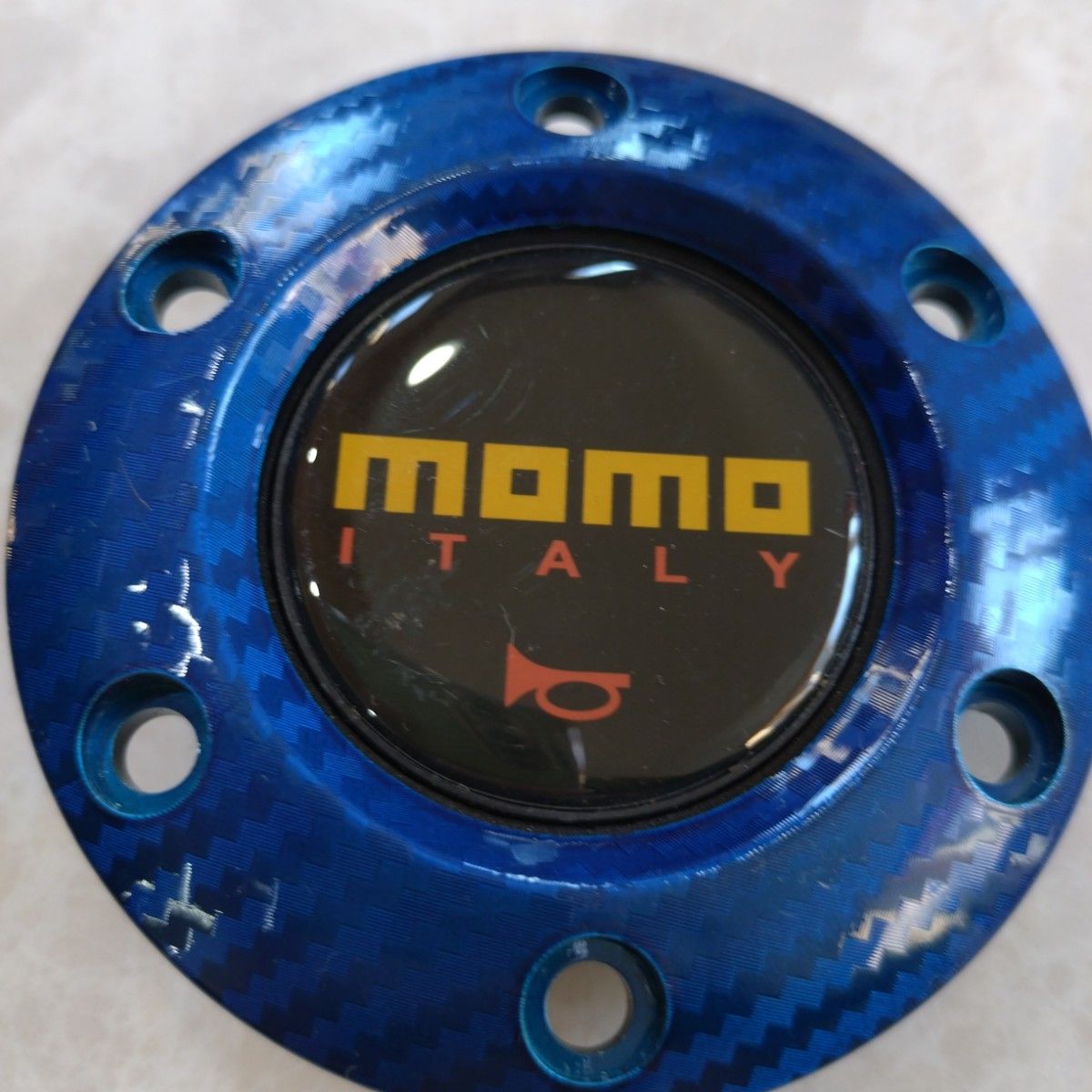 momo ステアリング 青/黒 3スポーク モモ ブルー レース MOMO ハンドル