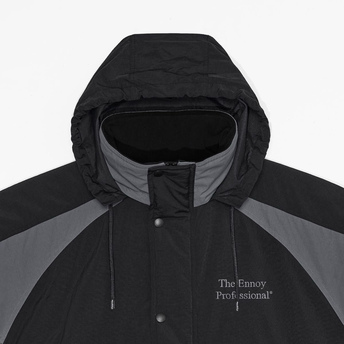 PADDED NYLON BENCH COAT (BLACK/GRAY) Lサイズ ENNOY ベンチコート